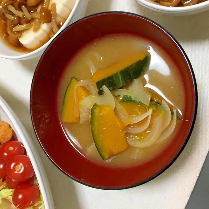 ほっこり甘~な南瓜と新玉ねぎのお味噌汁♡